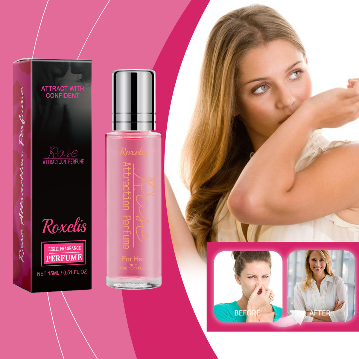 RoseMist Portable Perfume - Moisturizing Floral Fragrance 15ml