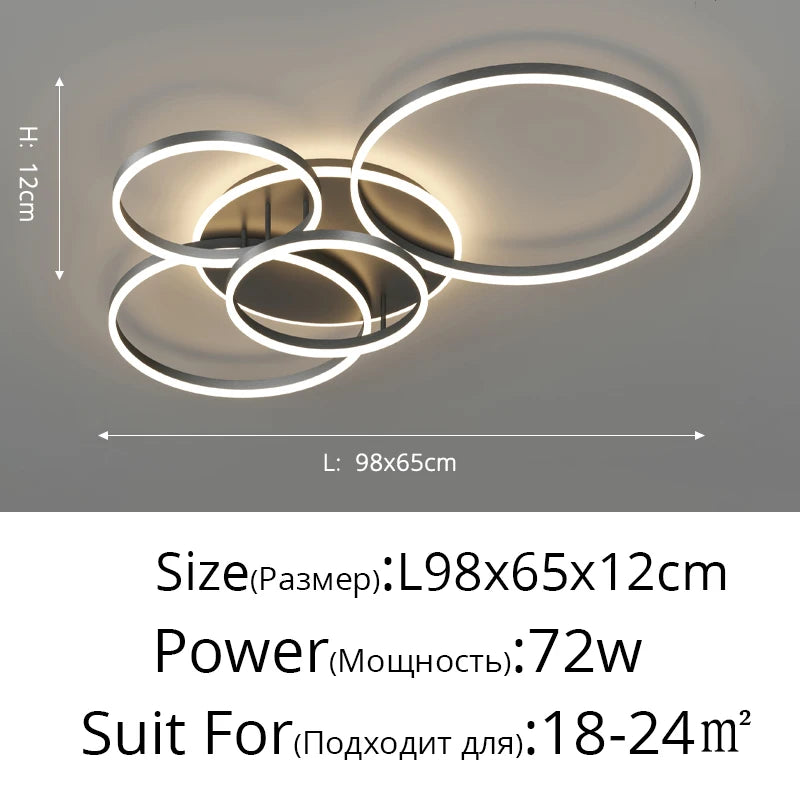Modern LED Ceiling Chandelier Lighting For Living Study Room Bedroom Dimmable Home Gold Black Indoor Lighting decoration Lamps