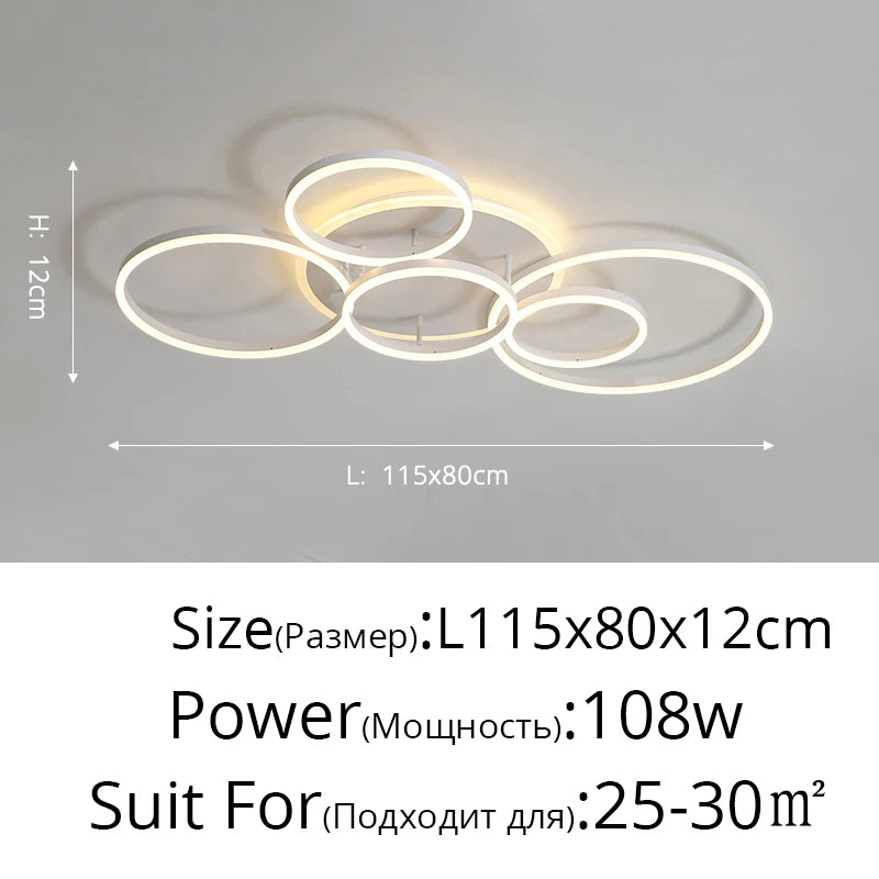 Modern LED Ceiling Chandelier Lighting For Living Study Room Bedroom Dimmable Home Gold Black Indoor Lighting decoration Lamps