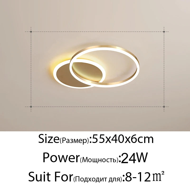 Modern LED Ceiling Chandelier Lighting For Living Study Room Bedroom Dimmable Home Gold Black Indoor Lighting decoration Lamps