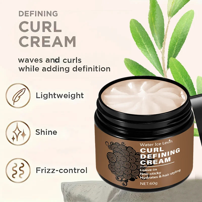 Curly Hair Styling Cream, Nourishes, Anti-Frizz, Smooth Curls, Enhances Curls, Moisturizes and Increases Gloss - Styling Products for Color, Safe and Sulfur-Free Acidity