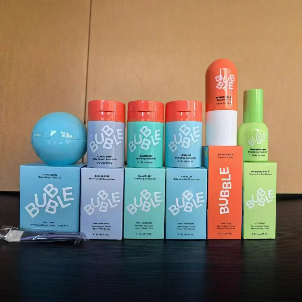 BUBBLE Hydrating Balancing Skincare Kit - For Daily Care - SLAM DUNK & LEVEL UP & CLOUD SURF Moisturizer, Balancing Mist Toner