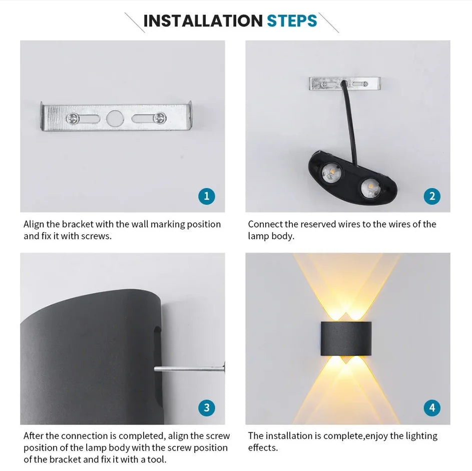 Modern Indoor Home Decor LED Wall Lamp Plastic Material Economy Sconce Lights for Bedroom Corridor up down Lighting Nordic Spot