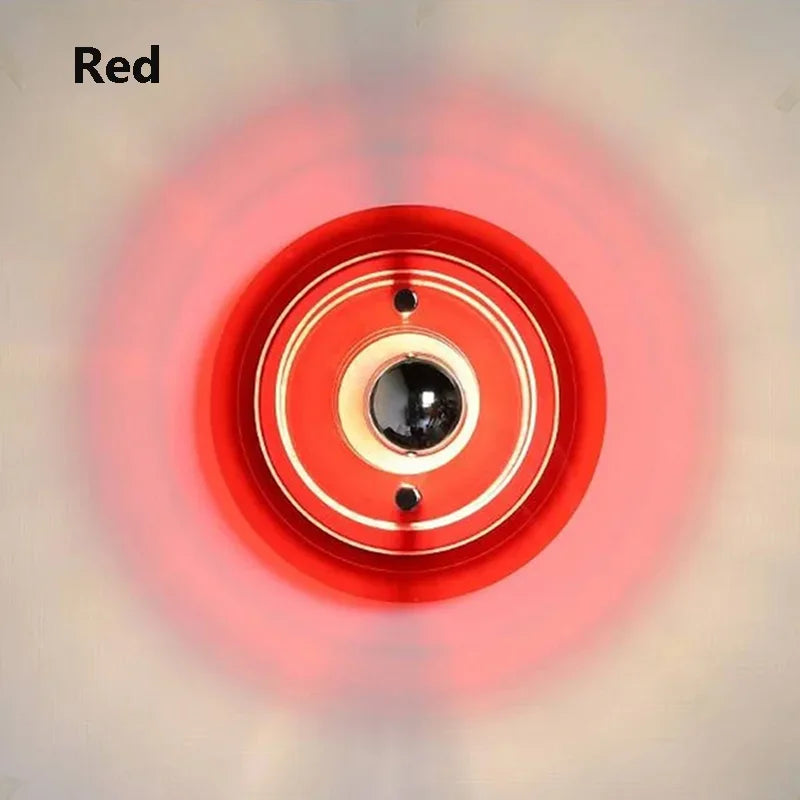 Red circular object with a blurred background