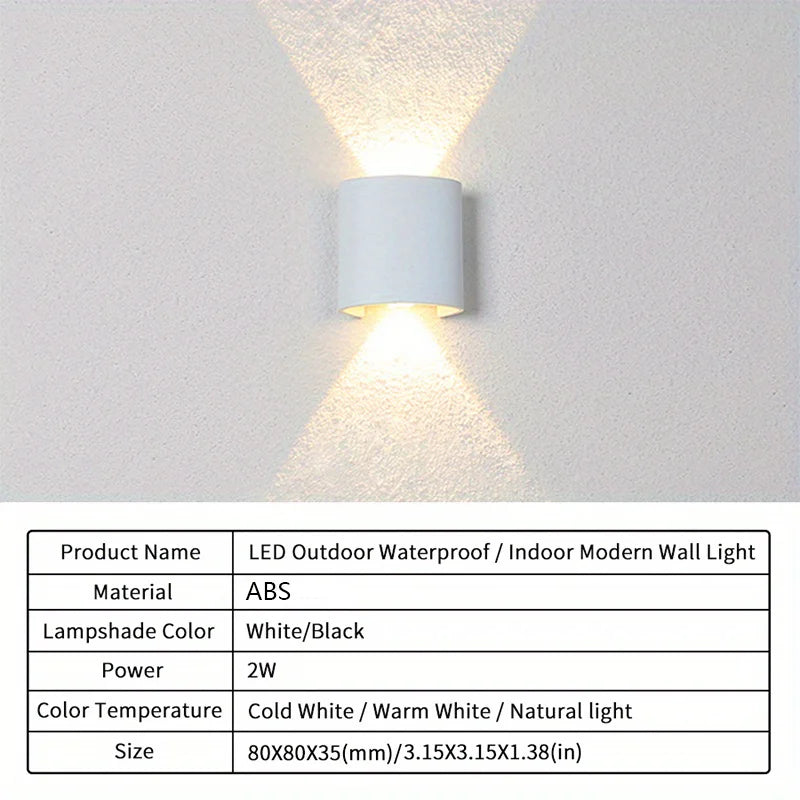 Modern Indoor Home Decor LED Wall Lamp Plastic Material Economy Sconce Lights for Bedroom Corridor up down Lighting Nordic Spot
