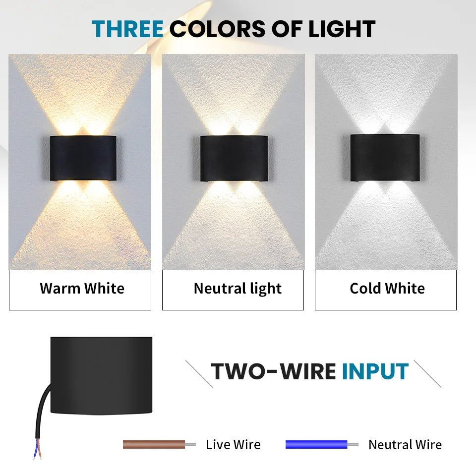Modern Indoor Home Decor LED Wall Lamp Plastic Material Economy Sconce Lights for Bedroom Corridor up down Lighting Nordic Spot
