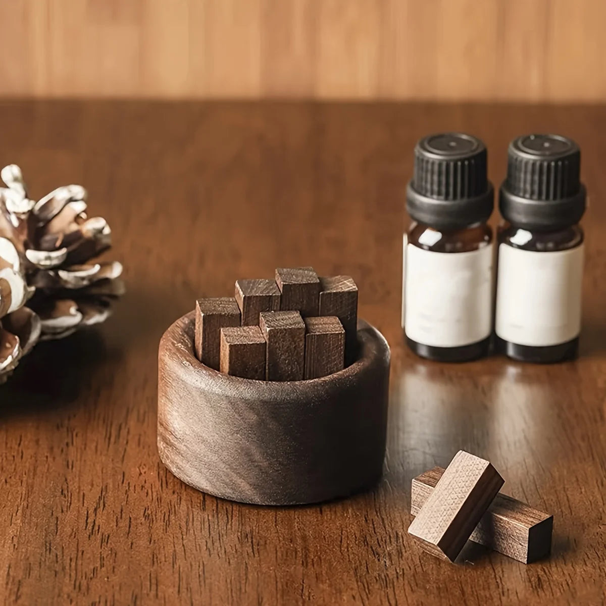 Natural Wood Aroma Diffuser - Perfume-Free Home & Car Fragrance