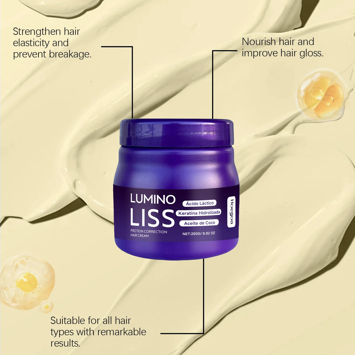 Keratin Hair Cream Fast Smoothing Nourishing Keratin Repair Damaged Improving Frizz Hair Smooth Nourish Straightening Care Cream
