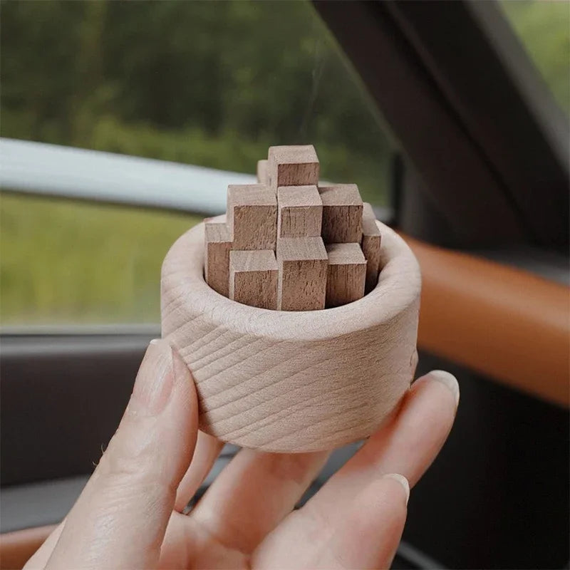 Natural Wood Aroma Diffuser - Perfume-Free Home & Car Fragrance