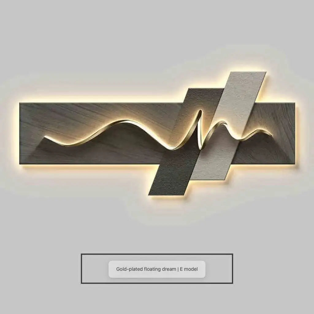Modern wall art with wavy design on a light gray background