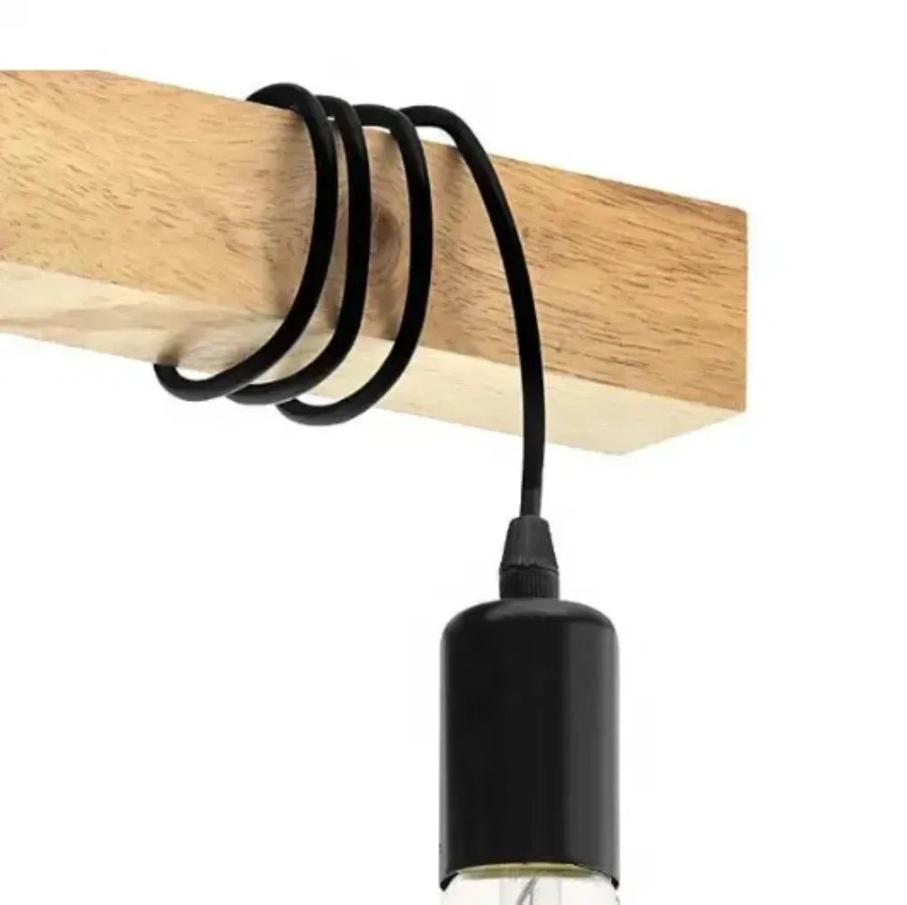 Retro Wood Art Chandelier - Winding Ceiling Light for Living & Dining